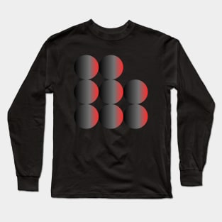 Coral Red Gradient Spheres Long Sleeve T-Shirt